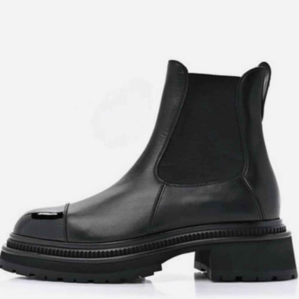 CHANEL Black Ankle Chealsea Boots